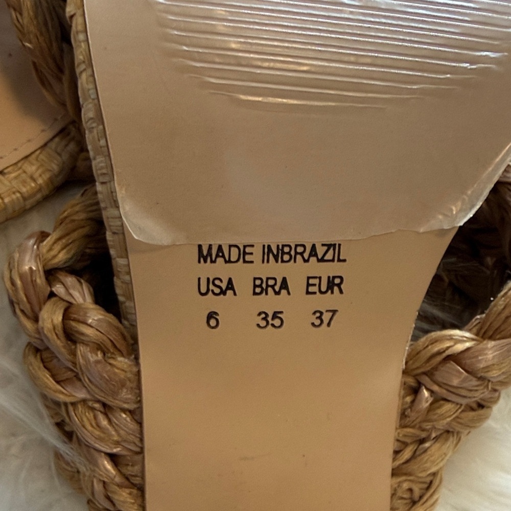 DDecadence Woven Raffia Knot Sandals Natural Braided Slide Brazil Size 6 - Picture 9 of 9